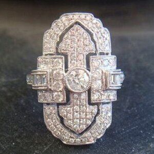 🎁 Fashionable 925 Silver Plated CZ Wedding Ring for Women, FB16FA1033